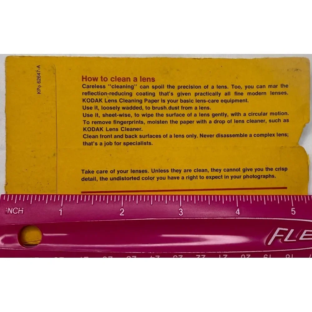 Kodak‎ Vintage Lens Cleaning Paper 20 Sheets Photography Camera Supplies